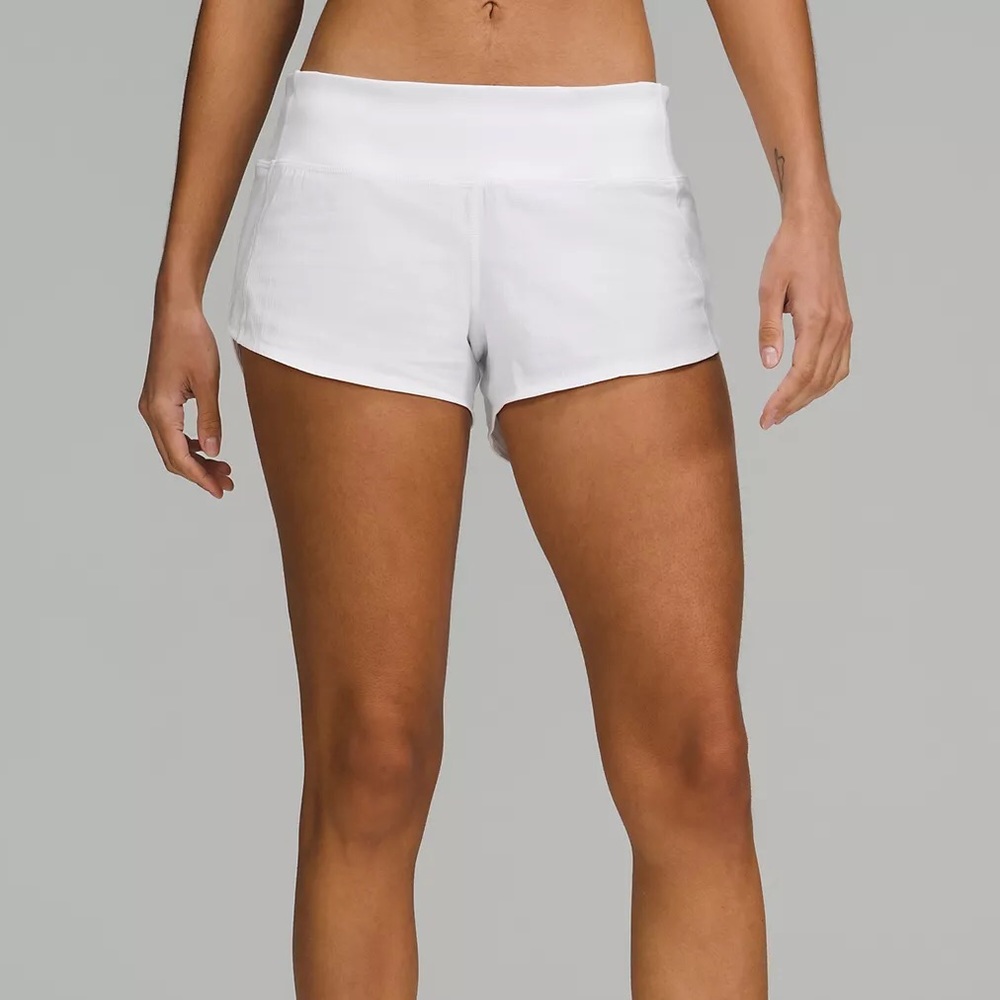 Lululemon White Speed Up Shorts